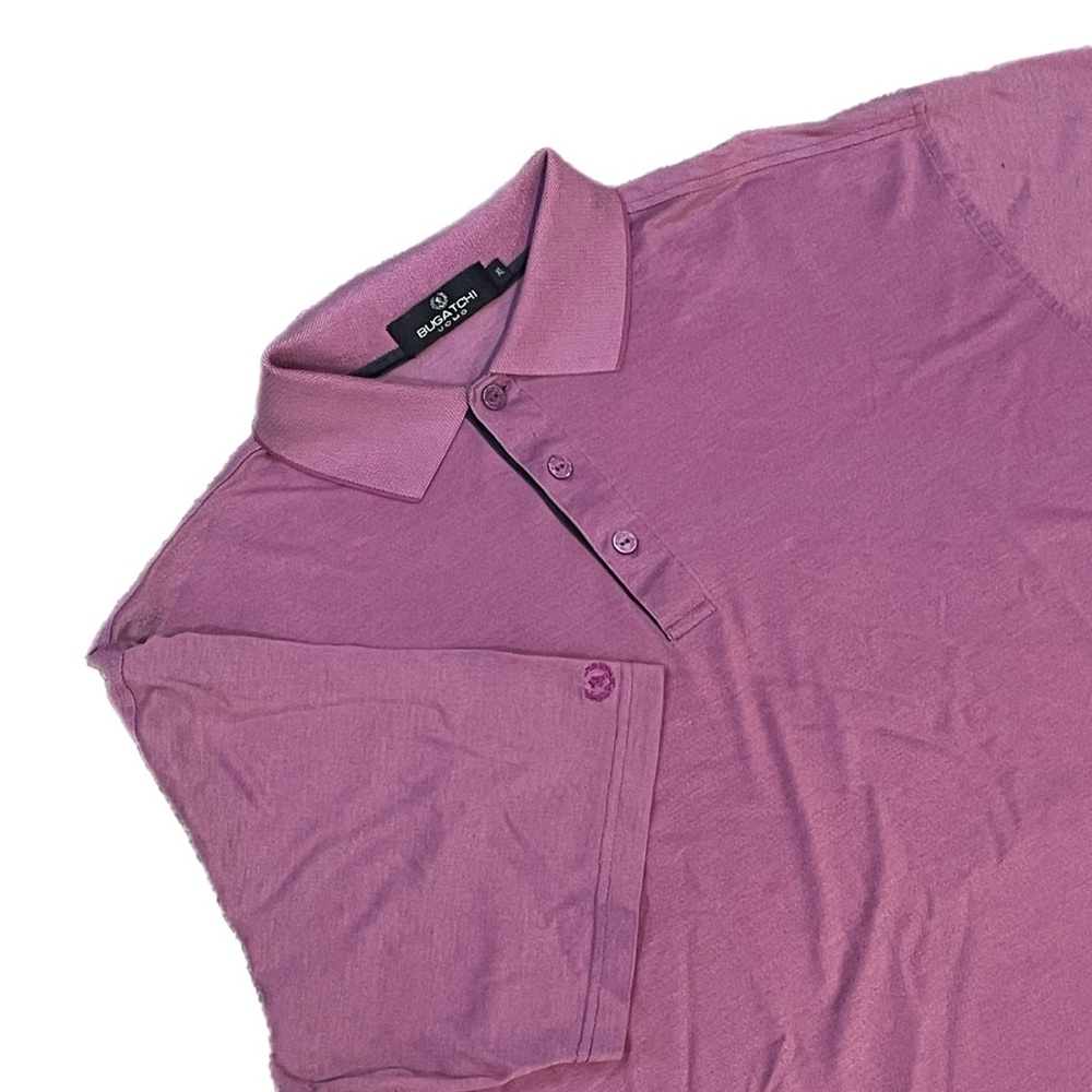Mens Bugatchi Uomo XL Magenta Polo Shirt Egyptian Mercerized Cotton Golf Luxe